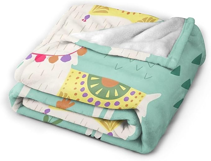 Llama Blanket Super Cozy Soft Alpaca Animal Blanket Warm Plush Fluffy Llama Alpaca Stuff Gifts for Women Girls Fleece Flannel Gift Blankets for Kids Adults 80"X60"