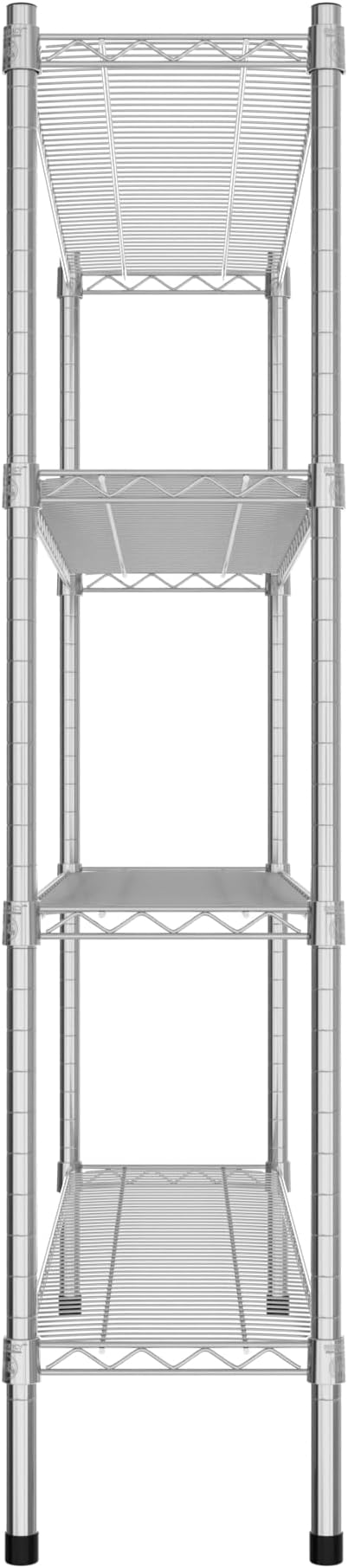 Commercial NSF Listed Chrome Stationary Wire Shelving Kit 12" x 48" x 54", with 4 Shelves Perfect for Warehouse, Walk-in Refrigerator, Freezer, Grocery Store, Restaurant, Dishroom