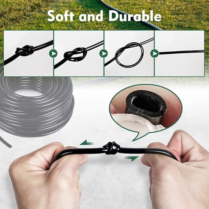 Bonviee 50 FT Blank Distribution Tubing Irrigation Drip Hose, 1/4 Inch Drip Line for Garden Watering System