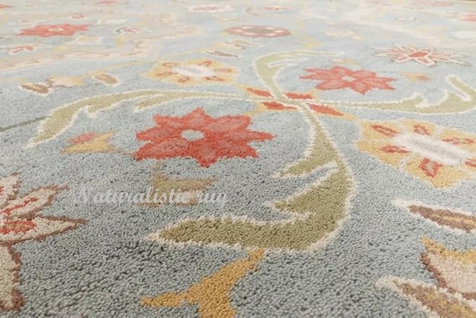 Handmade Tufted 100% Wool Area Rug Traditional Rug Bedroom Living Room Office for Luxury Home (Multi, 8' x10')