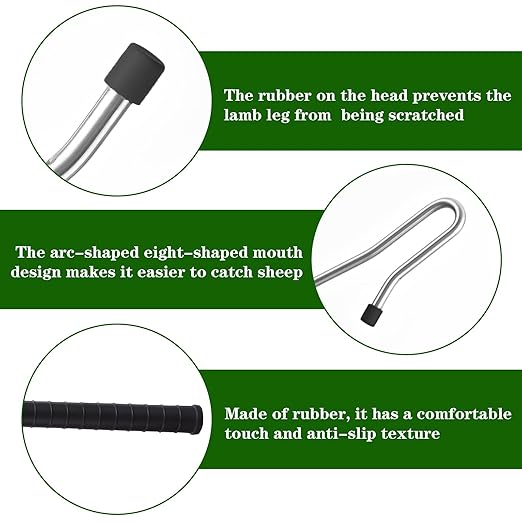 Sheep Catching Tools Stainless Catching Sheep Leg Crook The Length can be Adjusted Freely Goat Catcher Hook Poultry Leg Trap Hook Pole Must-Have Sheep catching Tool for Farms and breeding Farms