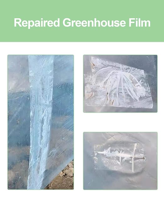 vensovo Greenhouse Covering Plastic Repair Tape - Heavy Duty Garden Green House Sheeting, Plastic Polyethylene Film Repair Tape (6"×164')