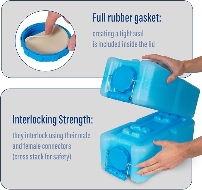 WaterBrick International WaterBrick Water Storage Containers for Emergency Water Storage | 10-Pack of Stackable 3.5 Gallon Water Container Bricks | Food-Grade HDPE Plastic | BPA-Free | STD Blue