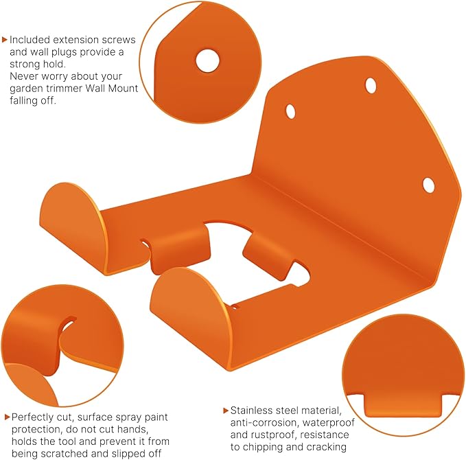 Garage Organization Weed Eater Holder Shed Organizer, Trimmer Rack Garden Power Tool Hanger for Grass Lawn Mower, 2 Pack