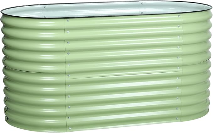 BPS 2-in-1 Metal Raised Garden Bed, 5.3x2.7 FT Galvanized Planter Raised Beds for Vegetables, Flowers 31'' Extra Tall