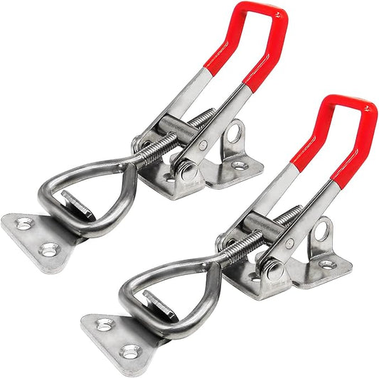 4003 Toggle Latch Clamp, 304 Stainless Steel Adjustable Toggle Latches With Lock Hole, 1320Lbs Holding Capacity Heavy Duty Toggle Clamp for Smoker Lid Jig, ToolBox Case, 2pack