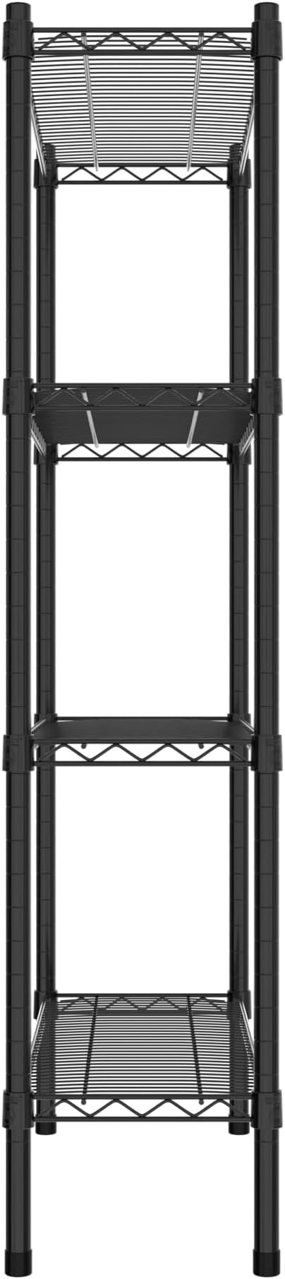 Commercial NSF Listed Black Epoxy Stationary Wire Shelving Kit 12" x 30" x 54", with 4 Shelves Perfect for Warehouse, Walk-in Refrigerator, Freezer, Grocery Store, Restaurant, Dishroom