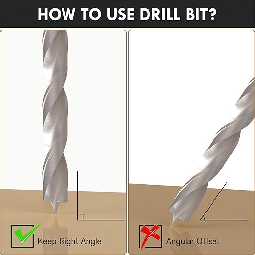 Brad Point Wood Drill Bit Set, 29Pcs HSS Drill Bit Set with Double Flutes Design for Carpenter Woodworking and All Types of Wood (1/16" - 1/2")