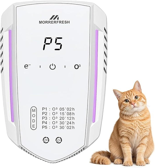 Cat Litter Deodorizer 99% Pets Poof Odor Eliminator Air Purifier Ozone Odor Removal Air Freshener for Home & Pets Litter Box Room Wardrobe Shoe Cabinet Toilet White
