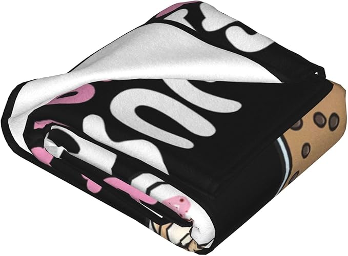 Ramen Blanket Just A Girl Who Loves Ramen and Boba Throw Blanket Super Warm Soft Plush Lightweight Fleece Flannel Ramen Noodles Blanket Gifts for Girls Baby Kids Women for Sofa Couch Bedding 60"X80"