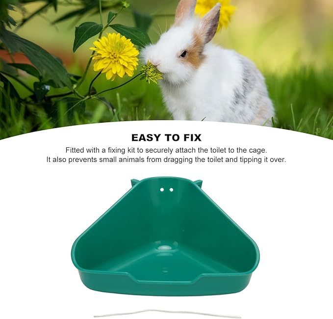 Small Animal Corner Litter Box, Fanshaped Rabbit Litter Box Odorless Reinforced Sturdy for Guinea Pigs (Small)