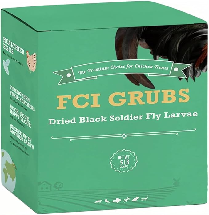 High Calcium,Non-GMO,5LB Dried Black Soldier Fly Larvae for Chickens,60-100X More Calcium Than Mealworms,Treat for Laying Hen,Ducks,Wild Birds,Turtles