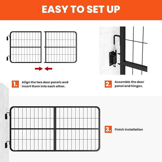 48" Wide X 24" High Stall Guards for Horses, 1" Thick Steel Frame Horse Stall Guard, Heavy Duty Horse Stall Gate, Fits Standard Barn Doorways, Durable, Safe, Easy to Install