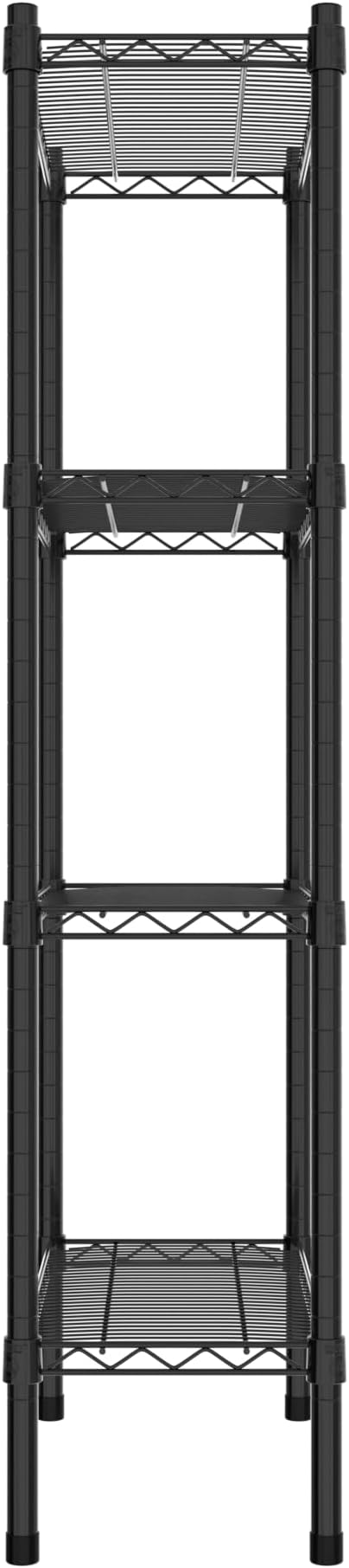 Commercial NSF Listed Black Epoxy Stationary Wire Shelving Kit 12" x 24" x 54", with 4 Shelves Perfect for Warehouse, Walk-in Refrigerator, Freezer, Grocery Store, Restaurant, Dishroom