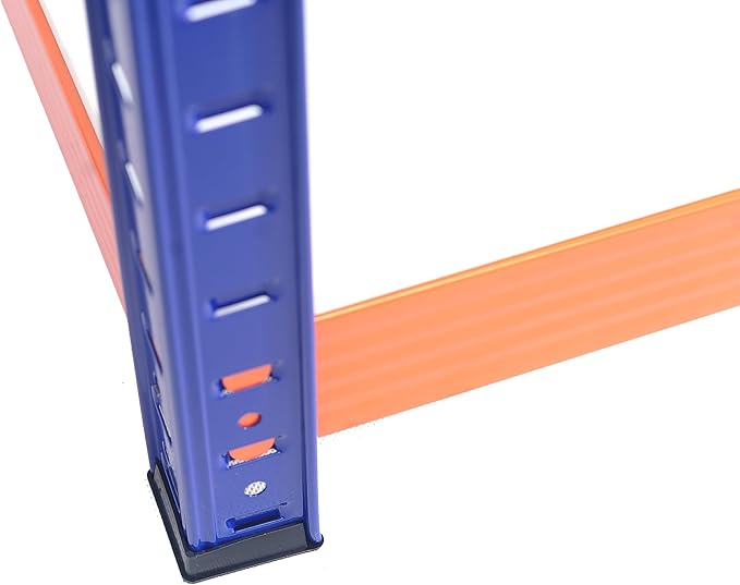 Heavy Duty Storage Shelving Unit, 5-Tier Metal Rack, Blue and Orange Iron Frame, 70.8x35.4x15.7 Inches, Multipurpose Organization for Garage, Kitchen, Office
