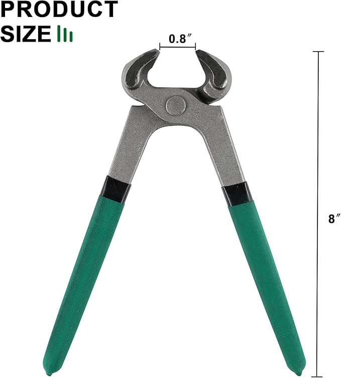 Goats Hoof Nipper 8" Carbon Steel Farrier Tool Multi-Purpose Hoof Trimmers with Plastic Grips for Cattle Sheeps Horses
