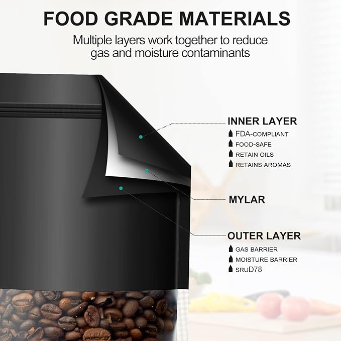 100 Pack Smell Mylar Proof Bags for Food Storage, Resealable Packaging Bags for Small Business, Stand Up Foil Pouches Reusable Heat Sealable Bags with Clear Window (Black, 5.5x7.8 In)