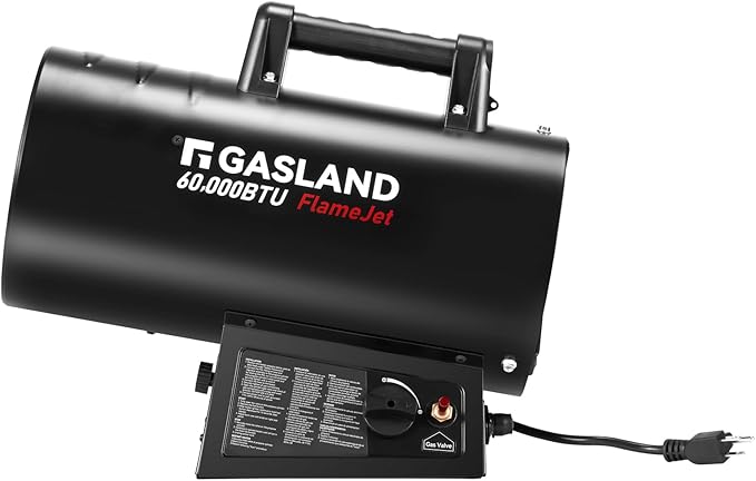 GASLAND FlameJet 60,000 BTU Propane Forced Air Heater, Portable Space Heater for Garage, Patio, Construction Sites
