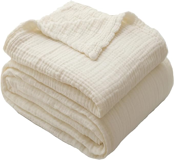 Throw Blanket for Bed 100% Cotton Ultra Soft Rustic Quilt Farmhouse Decor Fall Bed Blankets,60"×80" All Season Rustic Large Throw for Sofa Couch Chair