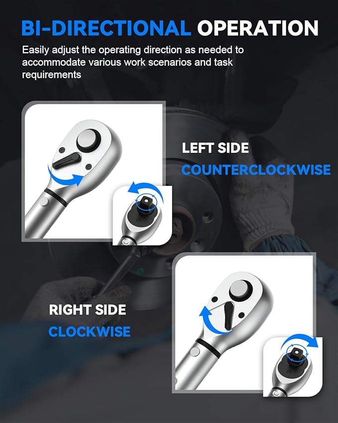 GOYOJO 1/2" Heavy-Duty Torque Wrench Set, 20-210 N.m (14.75-155 ft-lbs) - Chrome Vanadium Steel, ISO6789-2003, ASME B107.14M Certified Ideal for Automotive, Towing, DIY, and Exhaust System Maintenance