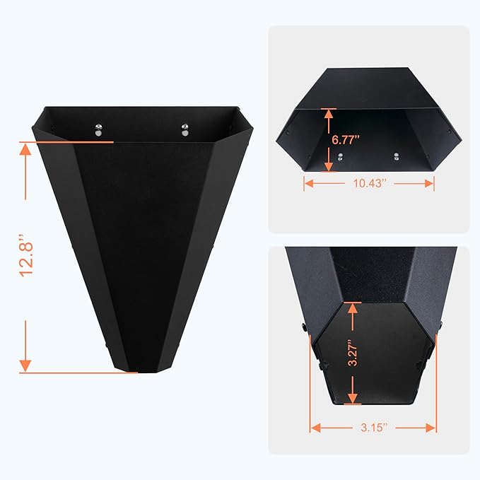 Medium Size Chicken Cone, Metal Poultry Restraining Cone for Butchering Chickens, Layers, Broilers, Roasters & Small Turkeys (Up to 8 lbs), Flat-Back Design Poultry Killing Cone, Easy to Clean, 2-Pack