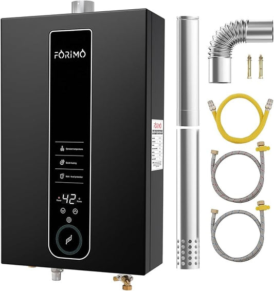 Propane Tankless Water Heater, 4.74 GPM 18L Indoor,Constant propane water heater,Instant Hot Propane Gas Water Heater with Fahrenheit Digital Display,Multi-Protection