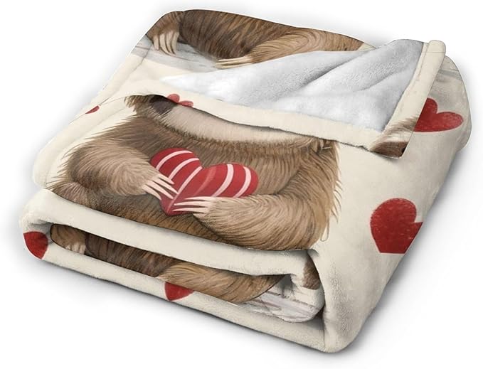 Sloth Blanket, Soft Plush Fleece Animal Throw Blanket - Cozy Warm Stuffed Blankets Bedding Sloth Gifts for Women Girls Kids Adults 60"X80"