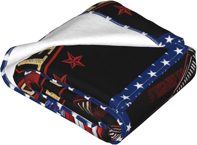 Vietnam Veteran Blanket Army Throw Blanket Soft Fleece Flannel Patriotic Bald Eagle Bedding Military Gifts for Veterans Men Boys Lovers Adults Stuff Plush for Couch Sofa Bed Room Decor 40"X50"