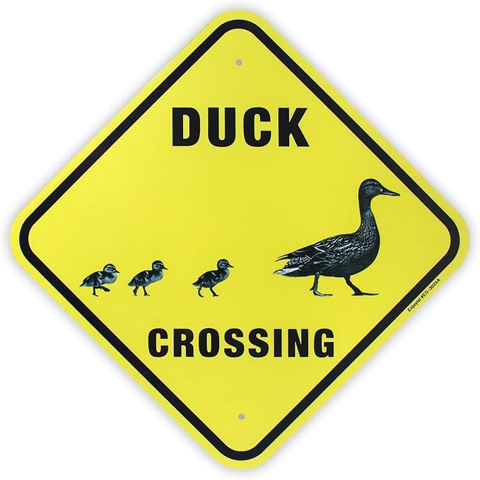 Duck Crossing Sign, 12"x 12" .04" Aluminum Reflective Sign Rust Free Aluminum-UV Protected and Weatherproof