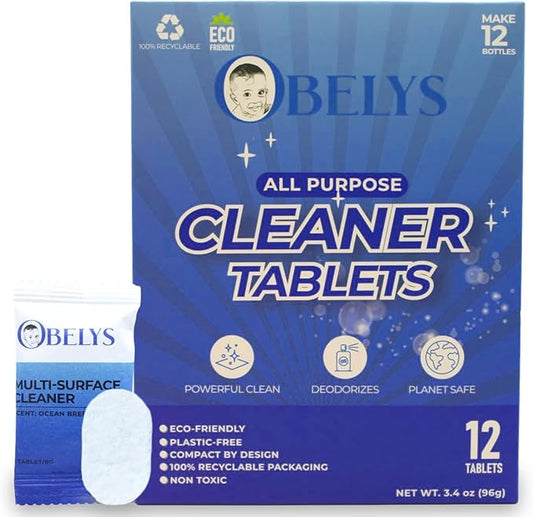 All-Purpose Cleaner Tablets - 12 Pack - Non-Toxic, Eco-Friendly Concentrate for Powerful Cleaning and Odor Neutralization