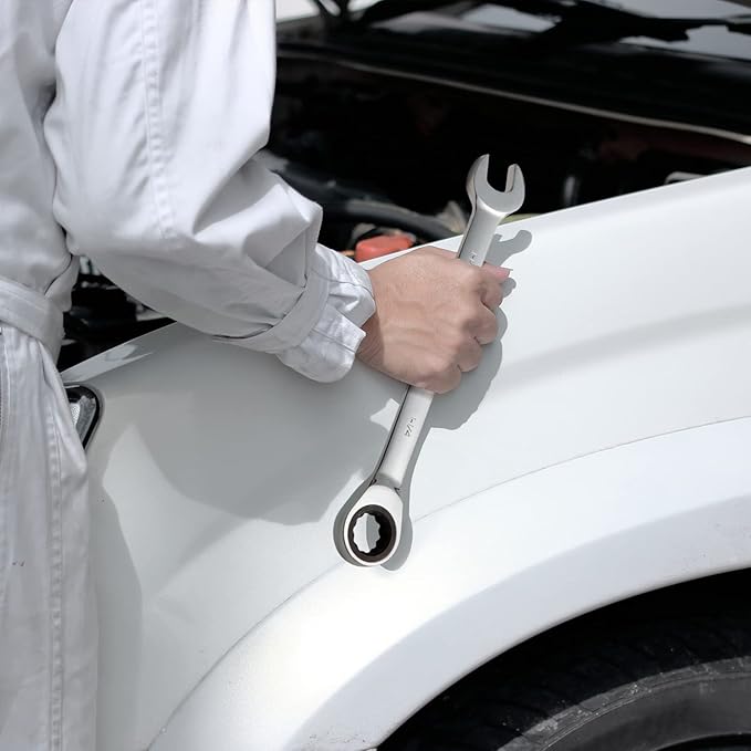 Jetech 1-1/4 Inch Ratcheting Combination Wrench, Industrial Grade Gear Spanner with 12-Point Design, 72-Tooth Ratchet, Made with Forged and Heat-Treated Cr-V Steel in Chrome Plating, SAE