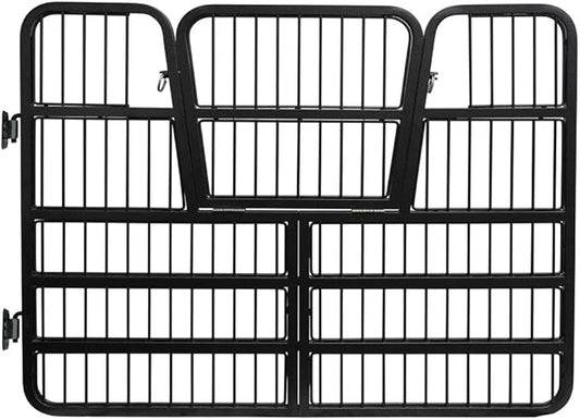 Easy-Up Titan Horse Stall Gates | Heavy-Duty Steel Construction | Rust-Resistant Finish | Ideal for Barn, Farm & Equestrian Use | Gate with Drop Down Yoke - 48" Wide | Color Black Armor