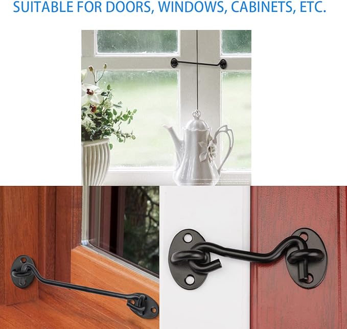 4” Barn Door Lock, Barn Door Latch, Heavy Duty Solid Thicken Stainless Steel Gate Latch Lock, Add More Security and Privacy. Cabin Hooks and Eye Latch Best for Barn Door, Bathroom