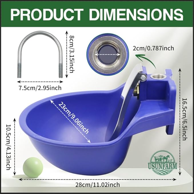 Automatic Livestock Water Troughs Bowl Large Livestock Water Fountain Tool Pet Feeding Bowls, Automatic Water Dispenser Bowl, Automatic Drinking Water Bowl for Sheep Horses Cattle Pigs Dog