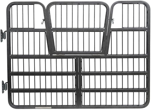 EASY-UP Titan Horse Stall Gates | Heavy-Duty Steel Construction | Rust-Resistant Finish | Ideal for Barn, Farm & Equestrian Use | Gate with Drop Down Yoke - 48" Wide | Color Gray Armor
