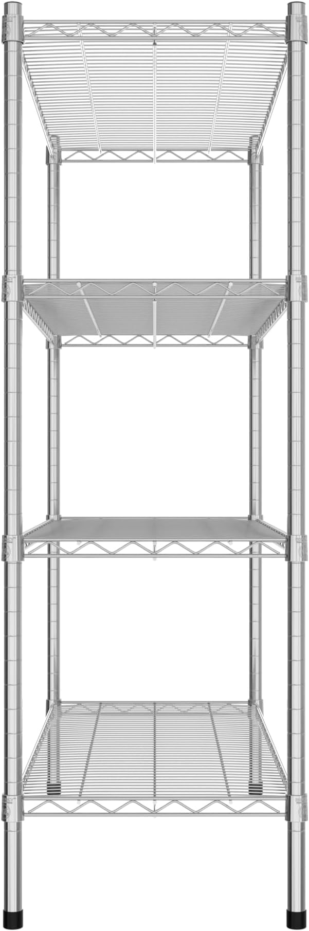 Commercial NSF Listed Chrome Stationary Wire Shelving Kit 18" x 42" x 54", with 4 Shelves Perfect for Warehouse, Walk-in Refrigerator, Freezer, Grocery Store, Restaurant, Dishroom