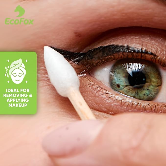 Precision Tip Cotton Swabs 200 Count | Compostable & Pure Cotton Pointed Bamboo Swabs | Plant-Sourced Materials | Perfect for Nails & Makeup, Fine Cleaning, Arts & Crafts