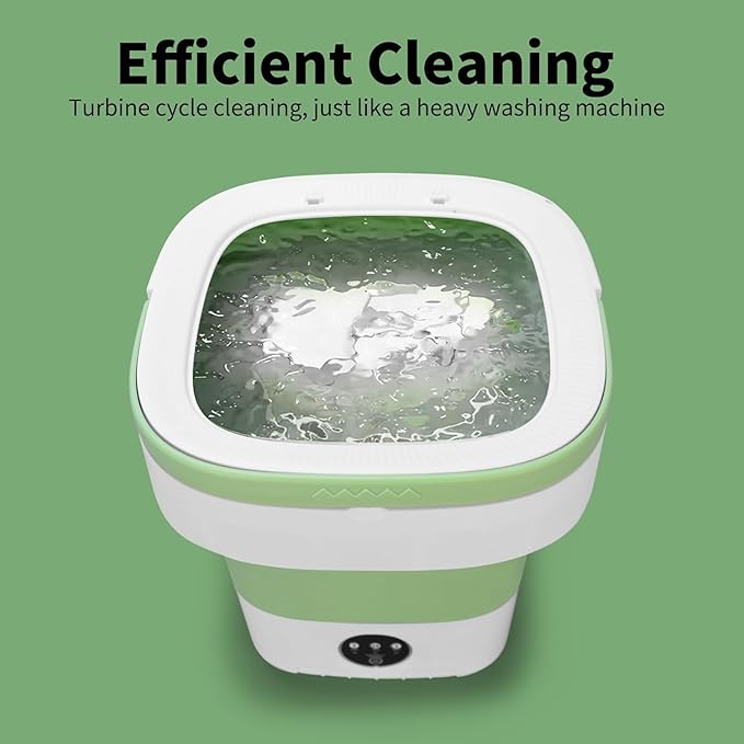 Portable Washing Machine, 16L Upgraded Mini Laundry Machine with Spin Basket, 3 Cleaning Modes Suitable for Small Clothes, Foldable Design Ideal for Home, Campain, Hotel and Apartment