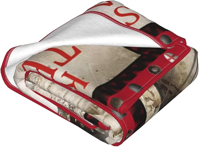 Knights Templar Blanket Templar Throw Blanket Soft Fleece Flannel Bedding Crusader Warrior Gifts for Men Boys Women Girls Lovers Adults Stuff Plush for Couch Sofa Bed Room Decor 50"X60"