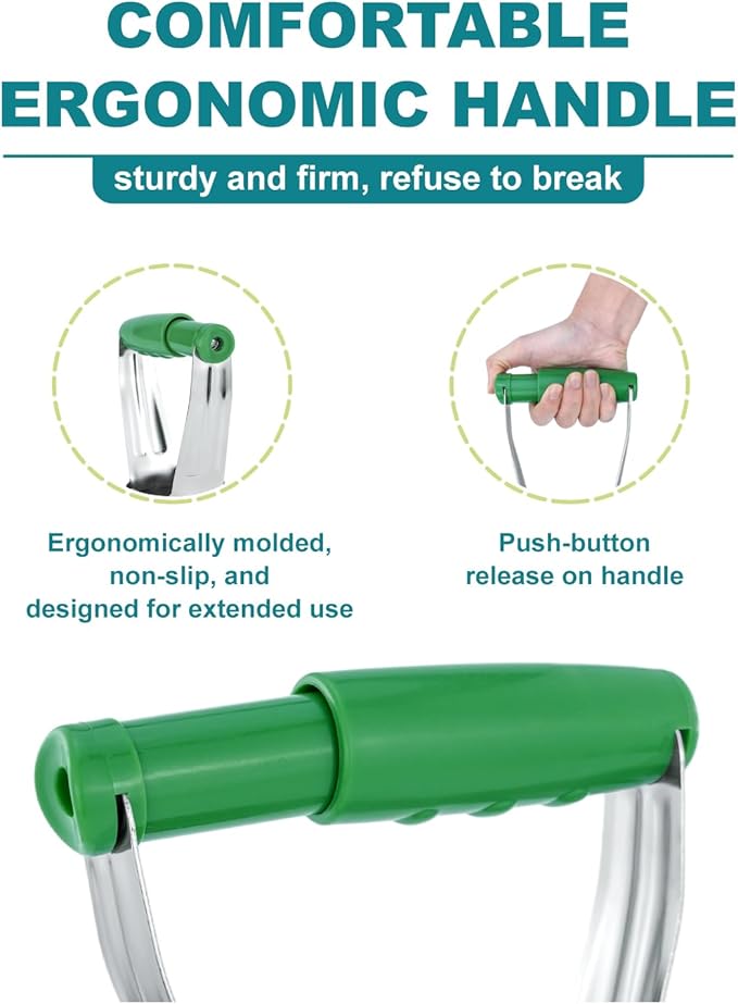 Bulb Planter Tool with Release Button&4Inch Measurements Tulip Planting Tool Bulb Transplanter Bulb Digger for Removing Soil and Planting Bulbs or Other Small Plants in Pots and Flowerbeds