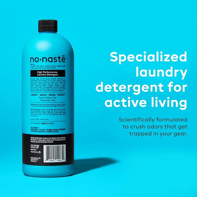 Nonaste Liquid Laundry Detergent - Zen Fresh, 32 Fl Oz (Pack of 2) - Activewear Laundry Detergent for Workout Clothes & More - Scented, Gentle & Color Safe