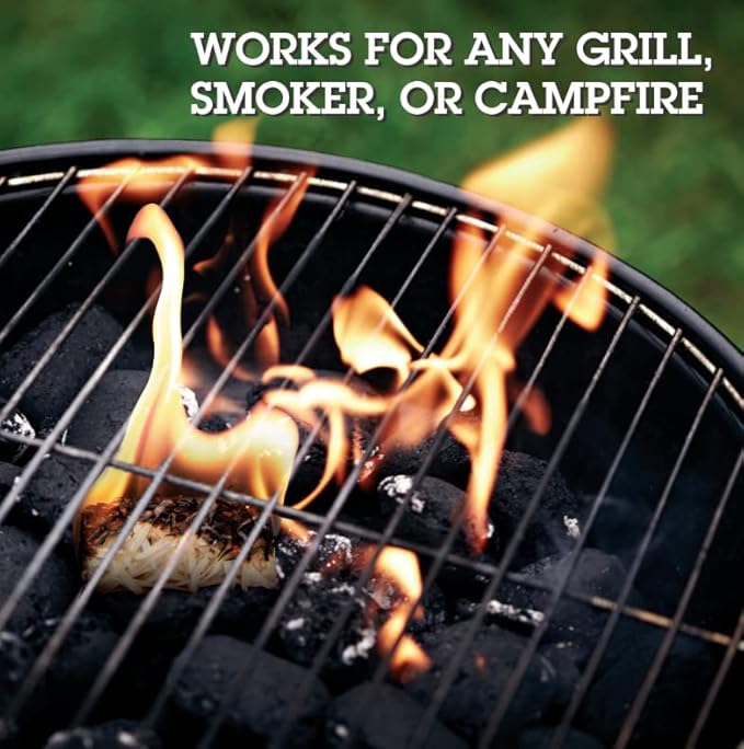 All Natural Fire Starters (100 Pack) Unique Design Lights Quick & Easily with No Flare Up- Indoor Outdoor Use for Barbecue Charcoal Grill, Campfire, Pellet Stove, Firewood- BBQ Grilling Xmas Gift