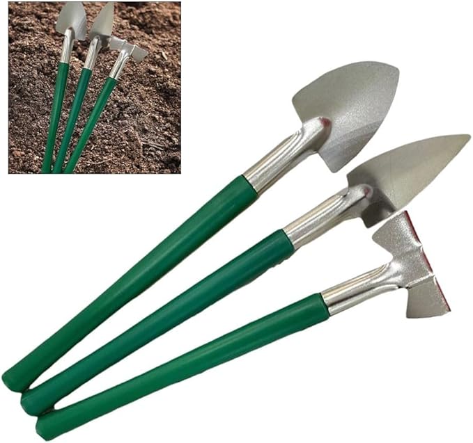 Fairy Garden Tool Set - Stainless Steel rake, Trowel and Transplanter, Succulent Tools Kit for-Seedlings, Bonsai, Succulents, Herbs, Terrariums and Planting 3PACK