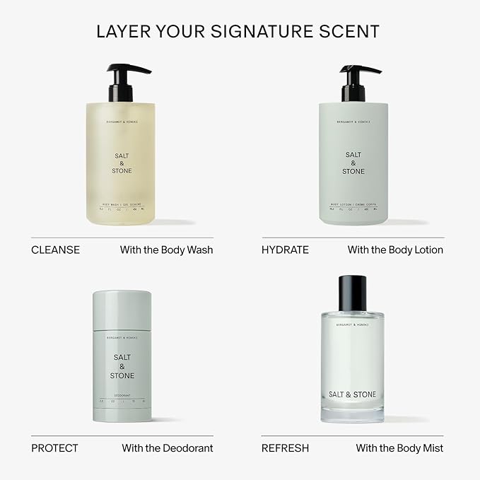 SALT & STONE Aluminum Free Deodorant | Extra Strength 48 Hour Protection for Women & Men | Made with Seaweed Extracts, Niacinamide & Prebiotics (Bergamot & Hinoki)