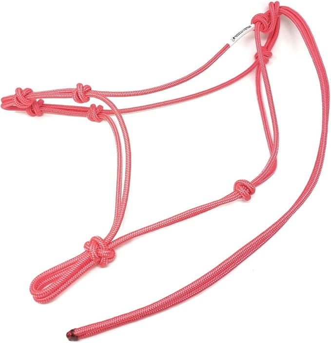Horse Rope Training Halter - 4 Knot 1/4" Stiff Halter Cord - Used by Famous Trainers Multiple Sizes Multiple Colors
