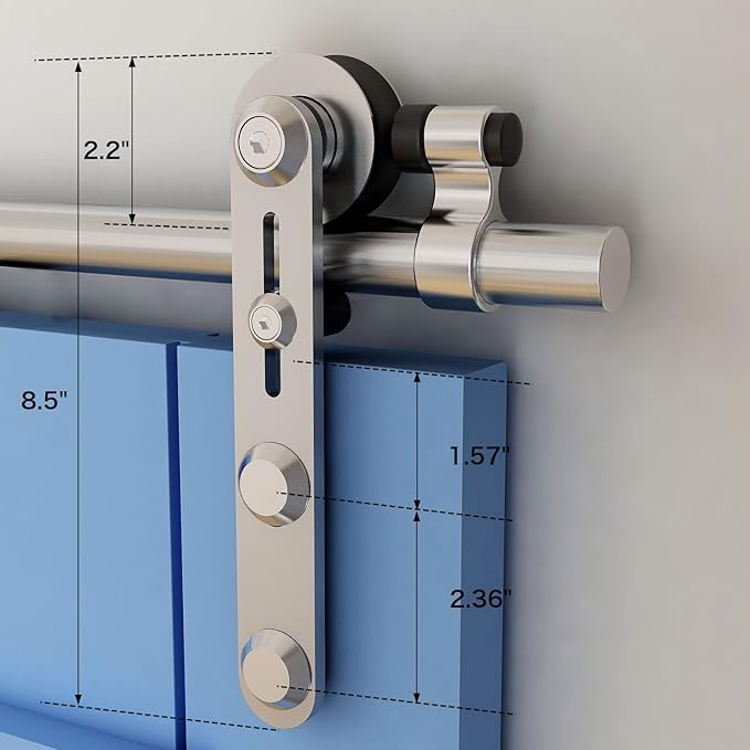 TSMST 7FT Sliding Barn Door Hardware Kit, Stainless Steel Heavy Duty Sturdy Barn Door Track for Single Wood Door, Slide Smoothly Quietly (I Style)