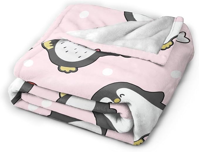 Penguin Blanket Penguins Throw Blanket Soft Warm Cozy Fuzzy Plush Penguin Throw Blanket Gifts for Girls Women Penguins Lightweight Fleece Flannel Gift Blankets for Kids Adults 40"X50"