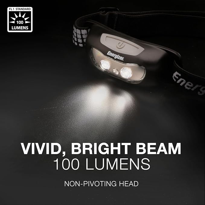 Energizer Universal+ LED Headlamp (2-Pack), Bright Head Lamp for Outdoors, Camping and Emergency Light, IPX4 Water Resistant (Batteries Included)