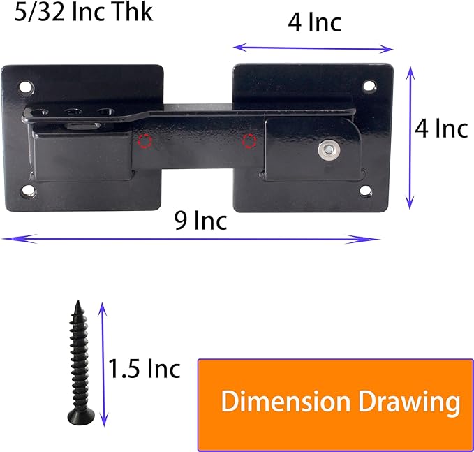 9-inch Flip Gate Latch Lock with Padlock Hole, Heavy Duty Steel Door Latch with Mounting Screws for Wooden Fence, Swing Gate, Double Gate, Shed, Barn. Security Locking Kit for Outdoor Gates