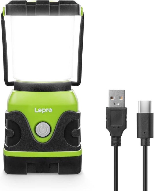 Lepro 1300LM LED Camping Lantern Rechargeable, 4 Light Modes, 3600mAh Power Bank, IPX4 Waterproof, Perfect Lantern Flashlight for Hurricane Emergency, Hiking, Home and More, USB Cable Included